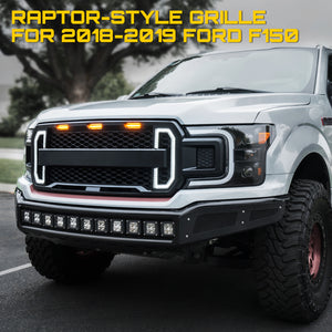 269.99 Xprite Raptor Style Grill Ford F150 (2018-2019) w/ DRL Lights & Turn Signals - Redline360