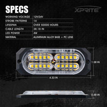 Load image into Gallery viewer, Xprite Squad Series 4W Flush Mount Side Marker Strobe Light - Blue/Red/White/Amber/Combo - Blue Alternate Image
