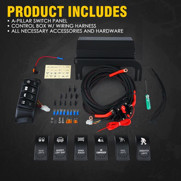Jeep Custom Rocker Switch Xprite 4 Rocker Switch Pod Controls Jeep Wrangler JK/JKU (2007-2018) A