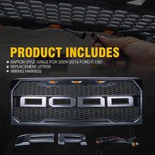 Load image into Gallery viewer, 116.99 Xprite Raptor Style Grill Ford F150 (2009-2014) w/ LED Running Lights - Redline360 Alternate Image