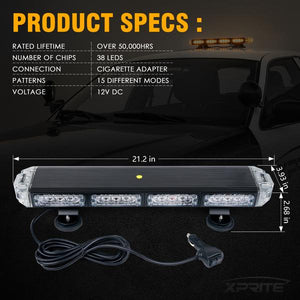 242.99 Xprite LED Strobe Light Bar 21" Amber Sparrow X Series Traffic Advisor - SL-L29-21IN-Y - Redline360