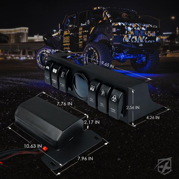 Xprite Rocker Switch Xprite G3 6 Rocker Switch Panel With Digital Voltmeter Jeep Wrangler J
