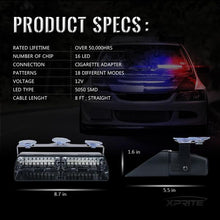 Load image into Gallery viewer, Xprite Dash/Windshield LED Strobe Lights [Undercover Series] Multiple Light Color Option - Blue Alternate Image