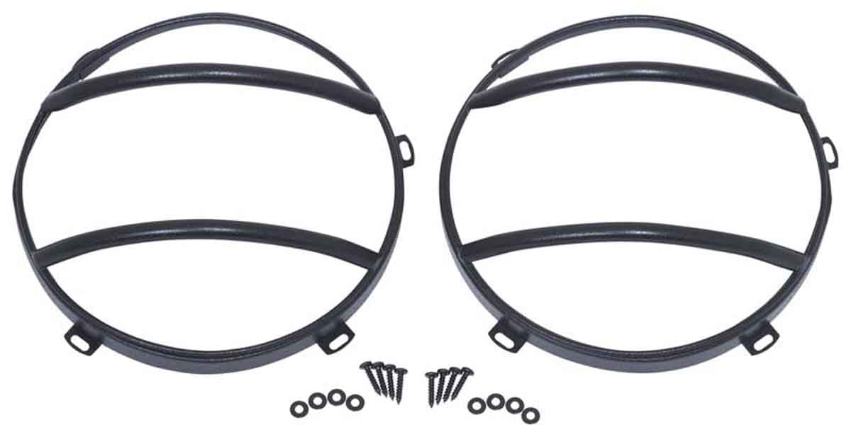 Jeep JK Fog Light Cover Pair 07-18 Wrangler JK Powdercoat Black Kentrol