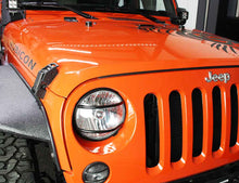 Load image into Gallery viewer, Kentrol Headlight Guards Jeep Wrangler JK (2007-2018) Euro Type - Polished Black - Polished Alternate Image