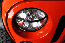 Load image into Gallery viewer, Kentrol Headlight Guards Jeep Wrangler JK (2007-2018) Euro Type - Polished Black - Polished Alternate Image