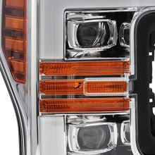 Load image into Gallery viewer, 476.00 AlphaRex Projector Headlights Ford Super Duty Series [Pro Series - Switchback DRL &amp; Sequential Signal] (17-19) Jet Black / Black / Chrome - Redline360 Alternate Image