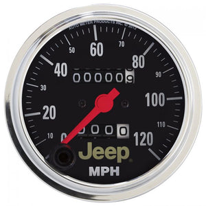 173.94 Autometer Jeep Series Mechanical Speedometer Gauge 0-120 MPH (3-3/8") Chrome - 880245 - Redline360