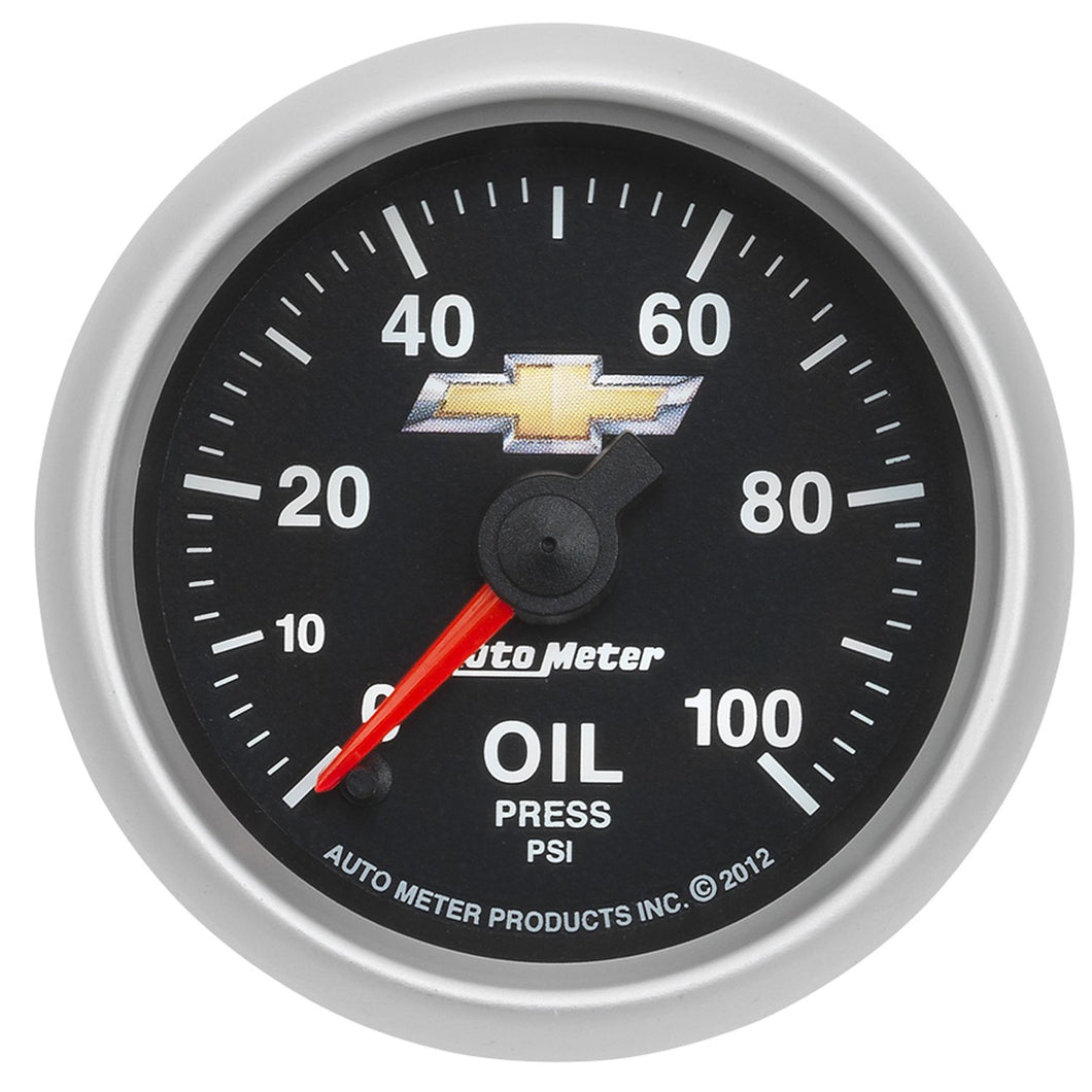 296.03 AutoMeter Chevy Gold Bowtie Digital Stepper Motor Oil Pressure Gauge (2-1/16