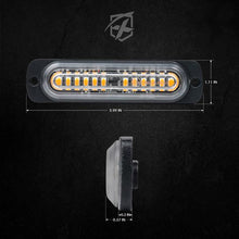 Load image into Gallery viewer, 35.99 Xprite Alert 12 Series 6W Flush Mount Side Marker Emergency Strobe Light - White-Amber / Amber - Redline360 Alternate Image