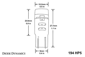 20.00 Diode Dynamics 921 HP5 Backup LED Bulbs [Pair] Cool White or Pure White - Redline360