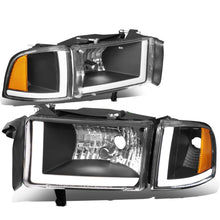 Load image into Gallery viewer, DNA Projector Headlights Dodge Ram (94-02) w/ LED Bar - Black or Chrome Housing Alternate Image