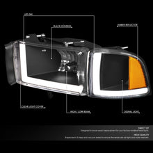 Load image into Gallery viewer, DNA Projector Headlights Dodge Ram (94-02) w/ LED Bar - Black or Chrome Housing Alternate Image