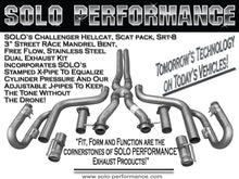 Load image into Gallery viewer, Solo Performance Catback Exhaust for Dodge Challenger SRT8 Hellcat Scat Pack (2015-2023) 3" Street Race Series 991111 - Default Title Alternate Image