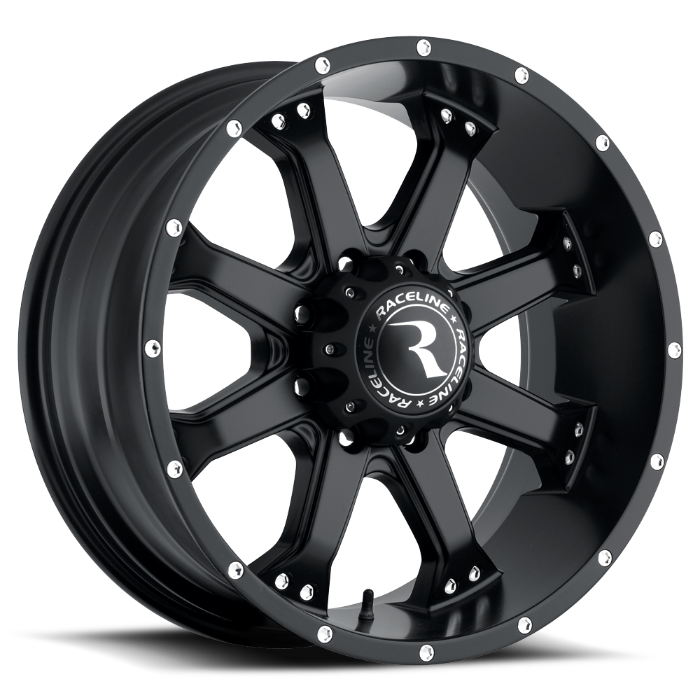 Raceline 991 Assault Wheels (20X9 -30mm Offset 6X139.7) Satin Black Fi