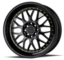 Load image into Gallery viewer, Aodhan AH02 Wheels (18x8.5 5x100 +35 Offset) Black / Silver - Gloss Black ( Gold Rivet) Alternate Image