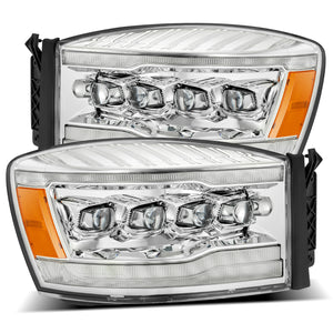 1145.00 AlphaRex Quad 3D LED Projector Headlights Dodge Ram [Nova Series] (06-08) Alpha-Black / Black / Chrome - Redline360