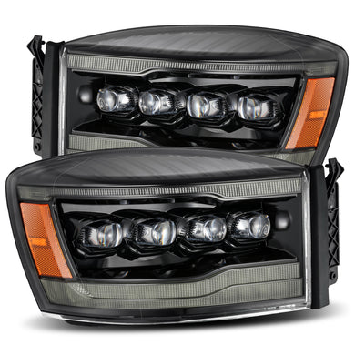 1145.00 AlphaRex Quad 3D LED Projector Headlights Dodge Ram [Nova Series] (06-08) Alpha-Black / Black / Chrome - Redline360
