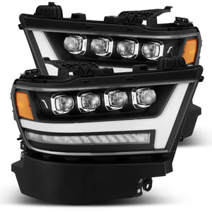 1305.00 AlphaRex Quad 3D LED Projector Headlights Ram 1500 [Nova Series - Sequential Signal] (19-20) Jet Black / Black / Chrome - Redline360