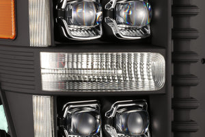1325.00 AlphaRex Quad 3D LED Projector Headlights Ford Super Duty Series [Nova Series - Switchback DRL & Sequential Signal] (11-16) Alpha-Black / Black / Chrome - Redline360