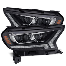 Load image into Gallery viewer, AlphaRex Dual LED Projector Headlights Ford Ranger (2019-2021) LUXX Series w/ Sequential Turn Signal - Alpha Black / Black - Black Alternate Image