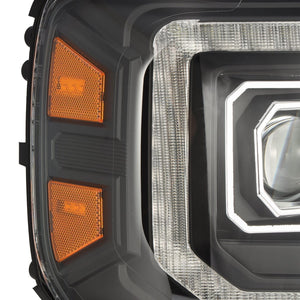 705.00 AlphaRex Dual LED Projector Headlights GMC Sierra (2014-2018)  LUXX Series w/ Sequential Turn Signal - Alpha Black / Black - Redline360