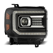 Load image into Gallery viewer, 705.00 AlphaRex Dual LED Projector Headlights GMC Sierra (2014-2018)  LUXX Series w/ Sequential Turn Signal - Alpha Black / Black - Redline360 Alternate Image