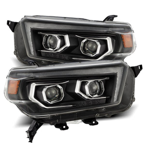 749.00 AlphaRex Dual LED Projector Headlights Toyota 4Runner (2010-2013) LUXX Series w/ Sequential Turn Signal - Alpha Black / Black - Redline360