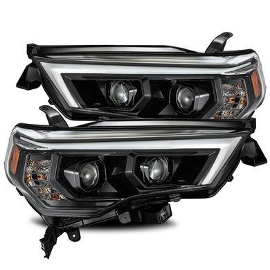 875.00 AlphaRex Dual LED Projector Headlights Toyota 4Runner [LUXX Series - Sequential Turn Signal] (14-20) Alpha-Black / Black / Chrome - Redline360