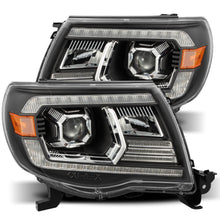Load image into Gallery viewer, AlphaRex Dual LED Projector Headlights Toyota Tacoma [LUXX Series - DRL Light Tube] (05-11) Alpha-Black / Black / Chrome - Black / With Converter Alternate Image