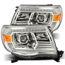 Load image into Gallery viewer, AlphaRex Dual LED Projector Headlights Toyota Tacoma [LUXX Series - DRL Light Tube] (05-11) Alpha-Black / Black / Chrome - Chrome / With Converter Alternate Image