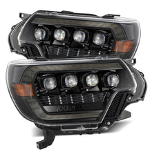 Load image into Gallery viewer, AlphaRex Quad 3D LED Projector Headlights Toyota Tacoma (2012-2015) [Nova Series - DRL Light Tube] Alpha-Black/Black - Alpha-Black Alternate Image