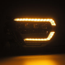Load image into Gallery viewer, AlphaRex Quad 3D LED Projector Headlights Toyota Tacoma (2012-2015) [Nova Series - DRL Light Tube] Alpha-Black/Black - Alpha-Black Alternate Image