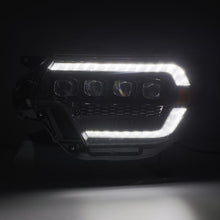 Load image into Gallery viewer, AlphaRex Quad 3D LED Projector Headlights Toyota Tacoma (2012-2015) [Nova Series - DRL Light Tube] Alpha-Black/Black - Alpha-Black Alternate Image
