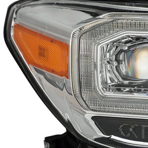 1410.99 AlphaRex Quad 3D LED Projector Headlights Toyota Tacoma [Nova Series - Sequential Turn Signal] (16-20) Alpha-Black / Black / Chrome - Redline360