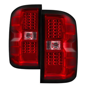 Xtune LED Tail Lights GMC Sierra 3500HD (15-18) Black Clear / Black Smoke / Red Lens