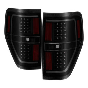 Xtune Tail Lights Ford F150 (09-14) [Light Bar LED] Black / Black Smoked / Red Clear