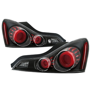 Xtune Tail Lights Infiniti G37 Coupe (08-13) [LED Light Tube Style Tail] Black or Black Smoked