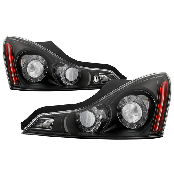Xtune Tail Lights Infiniti G37 Coupe (08-13) OEM Style LED w/ Black Ho
