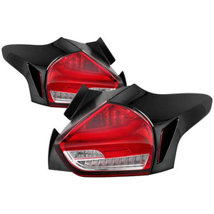 392.53 Spyder Tail Lights Ford Focus Hatchback (2015-2016-2017) Sequential LED Signal - Black or Red Clear - Redline360