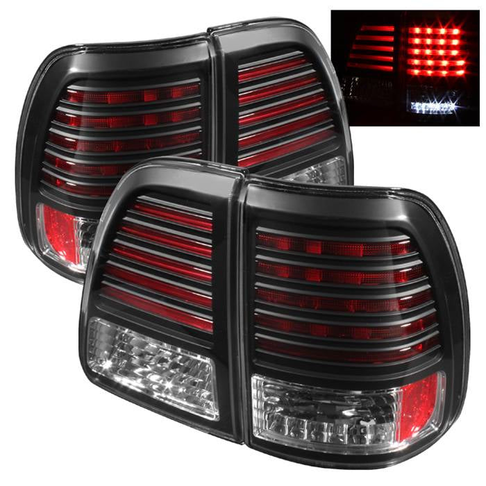 288.33 Spyder LED Tail Lights Toyota Land Cruiser (1998-2005) - Black - Redline360