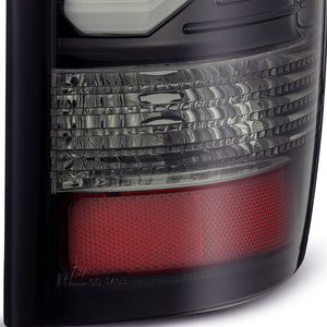 265.00 AlphaRex Tail Lights Dodge Ram Truck (2009-2018) Pro Series LED - Jet Black / Red Smoke - Redline360
