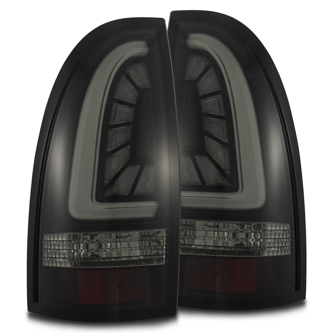 285.00 AlphaRex Tail Lights Toyota Tacoma (2005-2015) Pro Series LED - Jet Black / Red Smoke - Redline360
