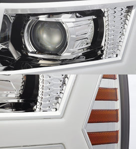 2007-2013 GMC Yukon XL 1500 2500 Chrome LED Tube Projector Headlights  Headlamps
