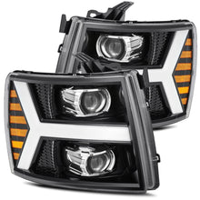 Load image into Gallery viewer, 650.00 AlphaRex Dual LED Projector Headlights Chevy Silverado (2007-2013) LUXX Series w/ Sequential Turn Signal - Chrome / Jet Black - Redline360 Alternate Image