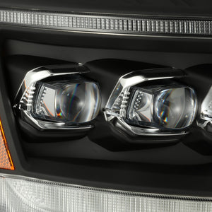 1145.00 AlphaRex Quad 3D LED Projector Headlights Dodge Ram [Nova Series] (06-08) Alpha-Black / Black / Chrome - Redline360