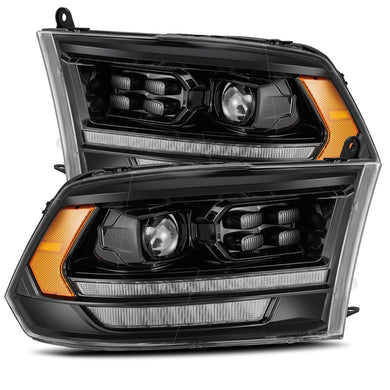 874.99 AlphaRex Dual LED Projector Headlights Ram 1500/2500/3500 (06-08) LUXX Series w/ Sequential Turn Signal - Black - 5th Gen 2500 Style - Redline360