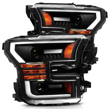 Load image into Gallery viewer, AlphaRex Projector Headlights Ford F150 Raptor [Pro Series - Switchback DRL &amp; Sequential Signal] (17-20) Jet Black / Black / Chrome - Jet Back / With Converter Alternate Image