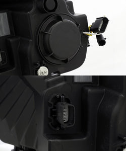 555.00 AlphaRex Projector Headlights Ford F150 [Pro Series - Switchback DRL & Sequential Signal] (15-17) Jet Black / Black / Chrome - Redline360