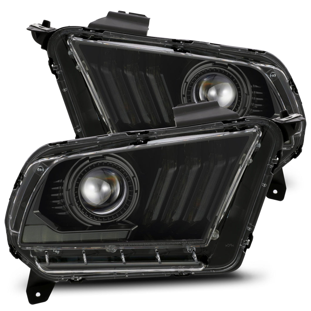 395.00 AlphaRex Projector Headlights Ford Mustang w/ Halogen Lights [Pro Series - Switchback DRL & Sequential Signal] (10-12) Alpha-Black / Black / Chrome - Redline360